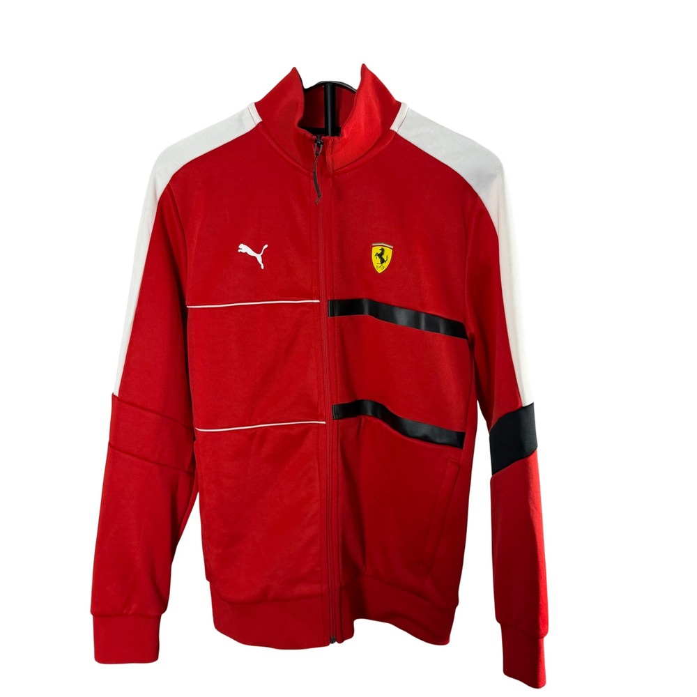 Puma Ferrari Scuderia Track Jacket Mens Medium Red Full Zip Motorsport 577822-01